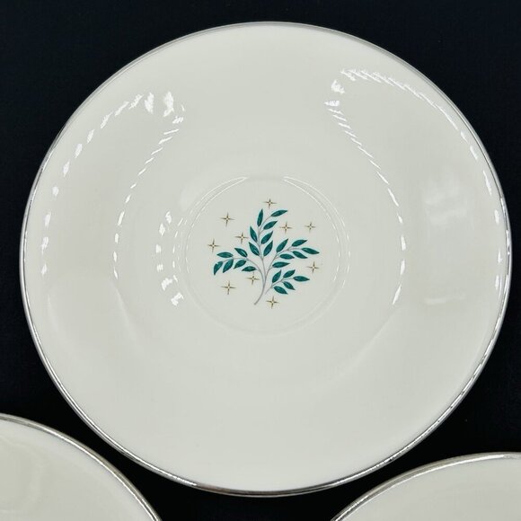 Syracuse China Lyric 5 7/8" Saucer Set of 3 Made in USA Vintage - Picture 2 of 10